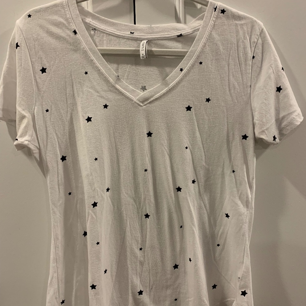 White Z Supply T-Shirt with Black Stars